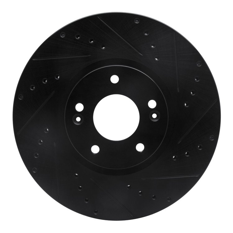 633-03047R Drilled/Slotted Brake Rotor [Black], 2007-2012 Kia/Hyundai/Genesis, Position: Front Right