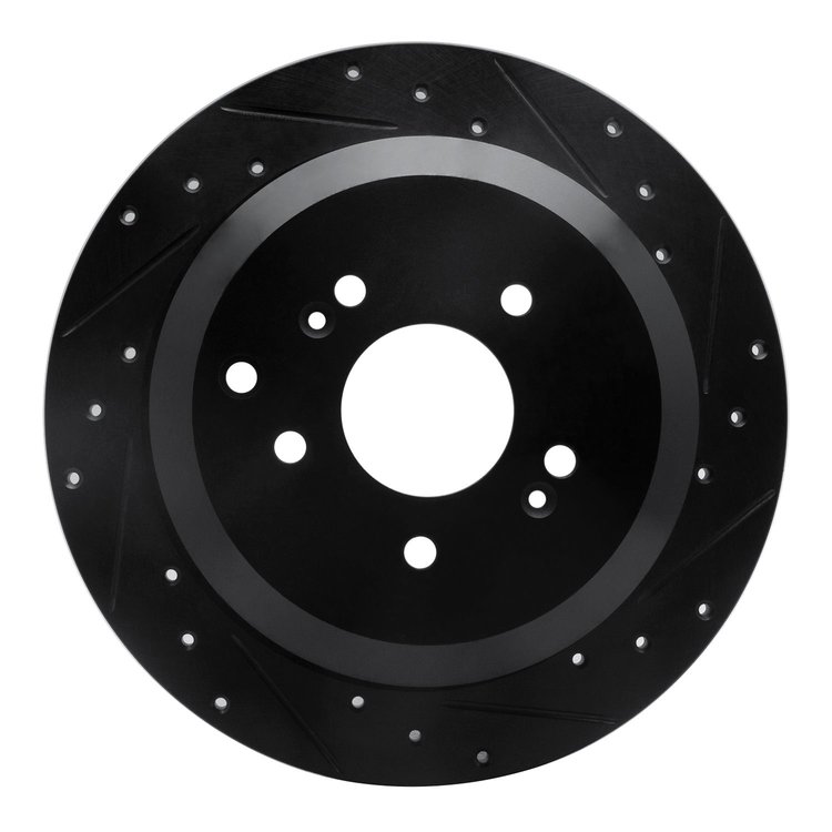 633-03048R Drilled/Slotted Brake Rotor [Black], 2007-2012 Kia/Hyundai/Genesis, Position: Rear Right