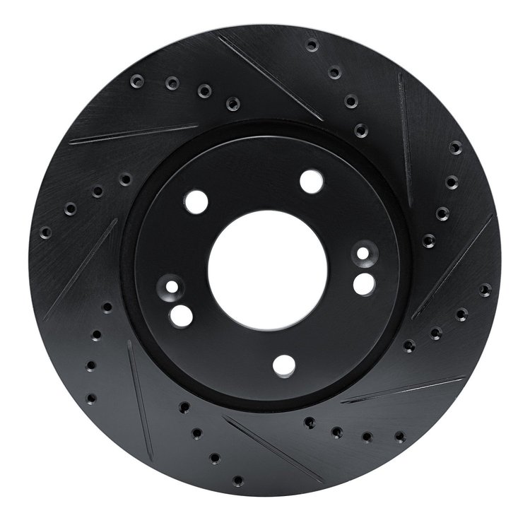 633-03049R Drilled/Slotted Brake Rotor [Black], 2007-2009 Kia/Hyundai/Genesis, Position: Front Right