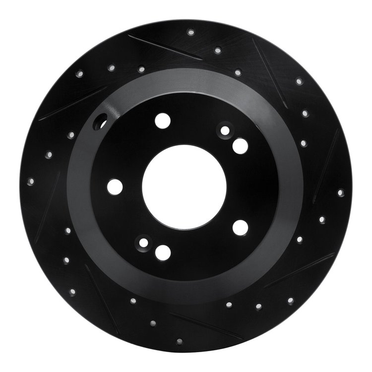 633-03050R Drilled/Slotted Brake Rotor [Black], 2010-2021 Kia/Hyundai/Genesis, Position: Rear Right