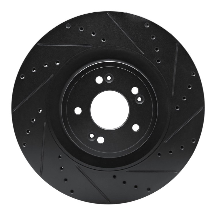 633-03057R Drilled/Slotted Brake Rotor [Black], 2018-2020 Kia/Hyundai/Genesis, Position: Front Right