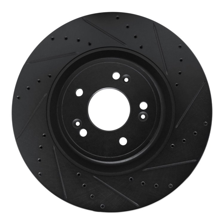633-03058R Drilled/Slotted Brake Rotor [Black], 2018-2020 Kia/Hyundai/Genesis, Position: Front Right