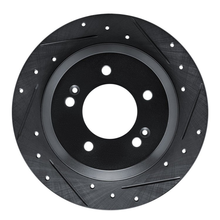 633-03059R Drilled/Slotted Brake Rotor [Black], Fits Select Kia/Hyundai/Genesis, Position: Rear Right