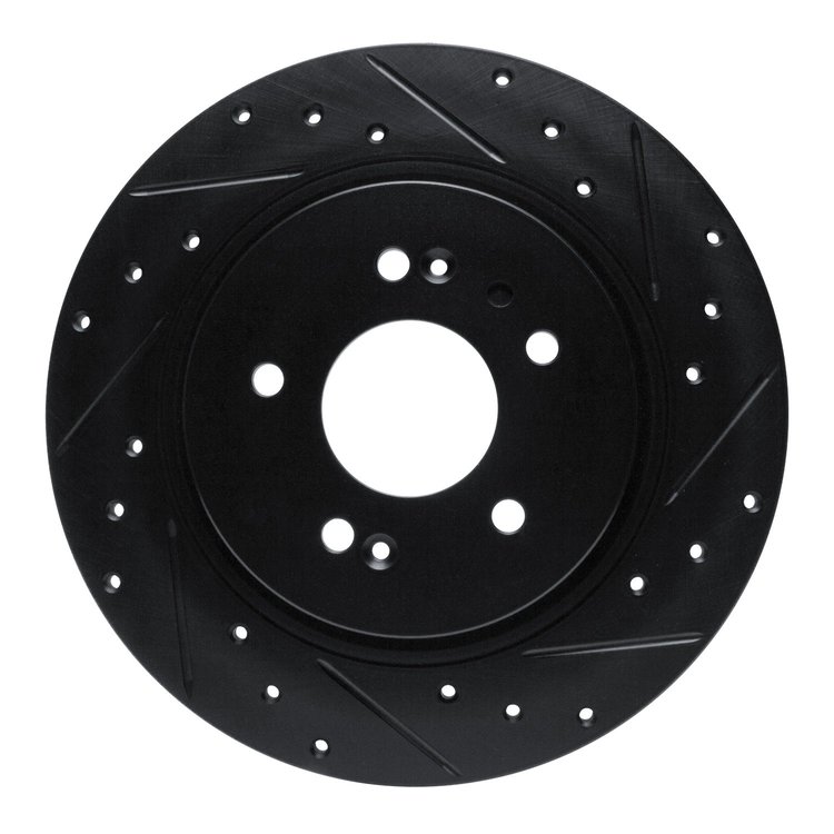 633-03060R Drilled/Slotted Brake Rotor [Black], Fits Select Kia/Hyundai/Genesis, Position: Rear Right