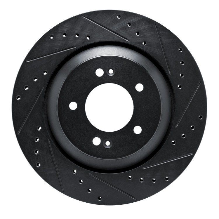 633-03062R Drilled/Slotted Brake Rotor [Black], Fits Select Kia/Hyundai/Genesis, Position: Rear Right