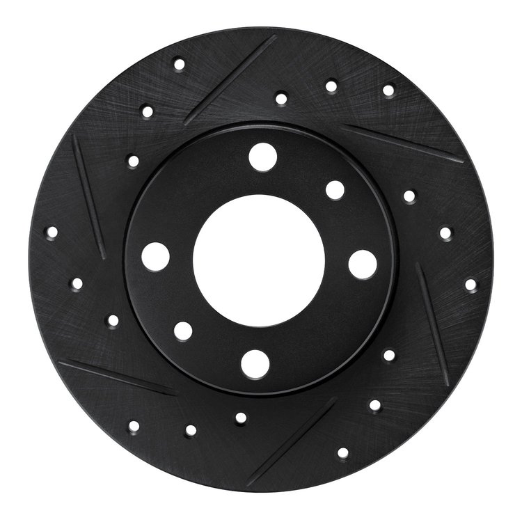 633-07000L Drilled/Slotted Brake Rotor [Black], 1966-1992 Multiple Makes/Models, Position: Rear Left,Front Left