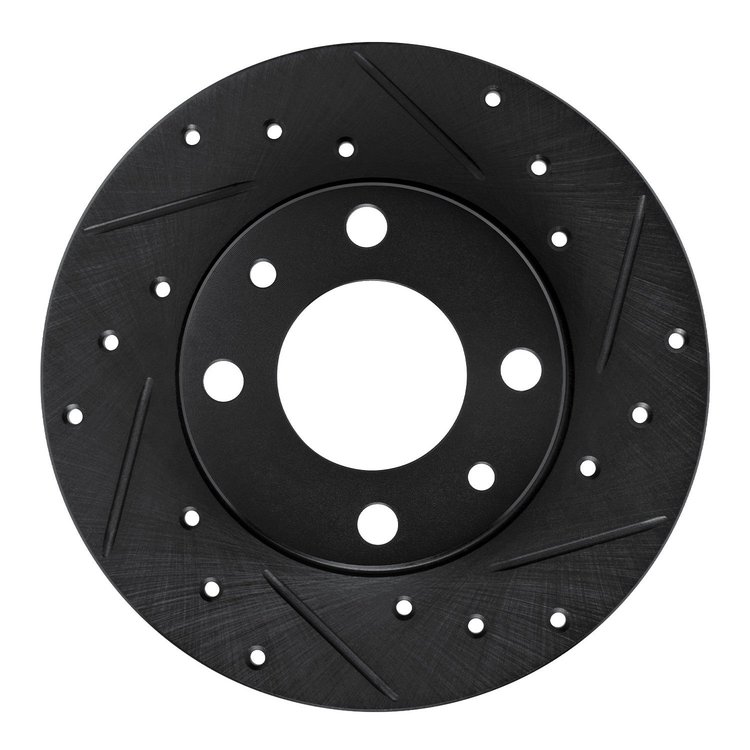 633-07000R Drilled/Slotted Brake Rotor [Black], 1966-1992 Multiple Makes/Models, Position: Front Right,Rear Right