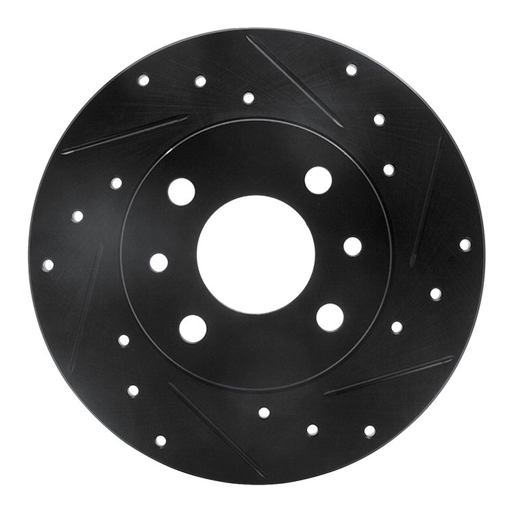 633-07001R Drilled/Slotted Brake Rotor [Black], 2009-2019 Mopar, Position: Rear Right