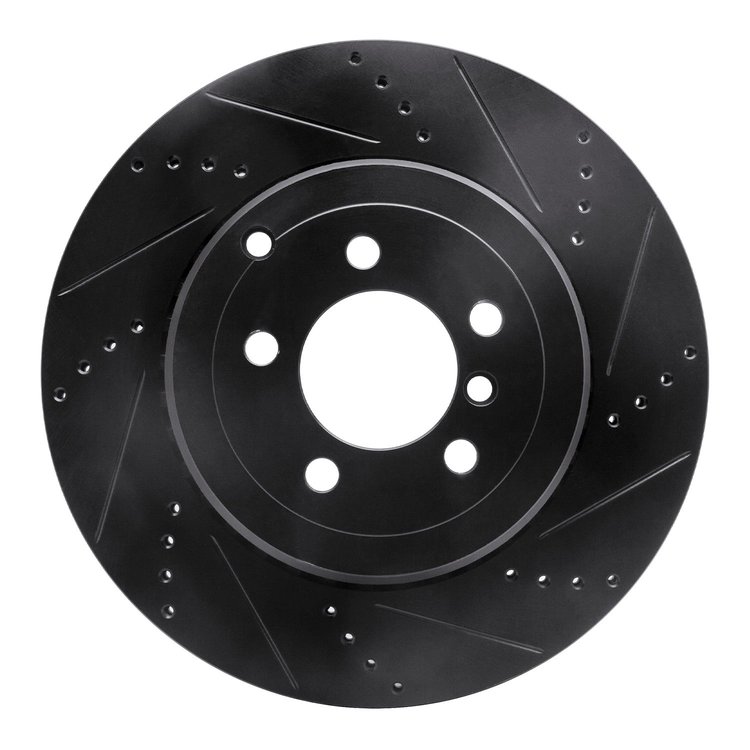 633-11018R Drilled/Slotted Brake Rotor [Black], 2010-2012 Land Rover, Position: Rear Right