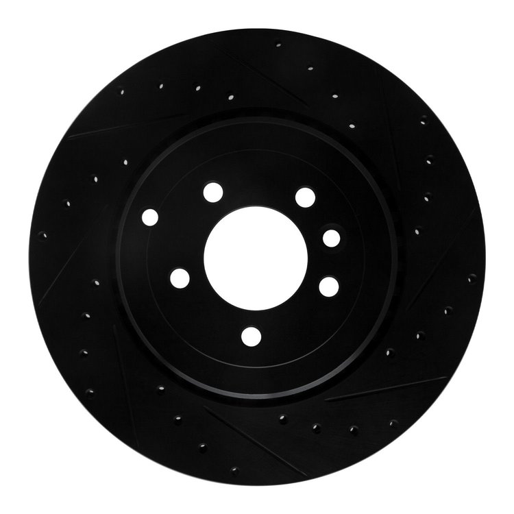 633-11020R Drilled/Slotted Brake Rotor [Black], 2010-2013 Land Rover, Position: Rear Right