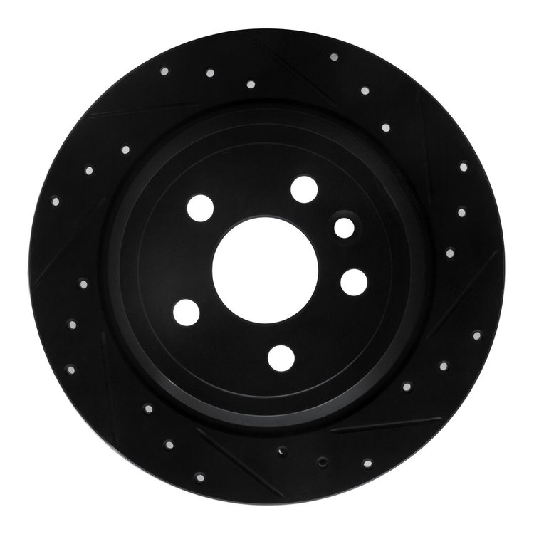 633-11024R Drilled/Slotted Brake Rotor [Black], 2013-2015 Land Rover, Position: Rear Right