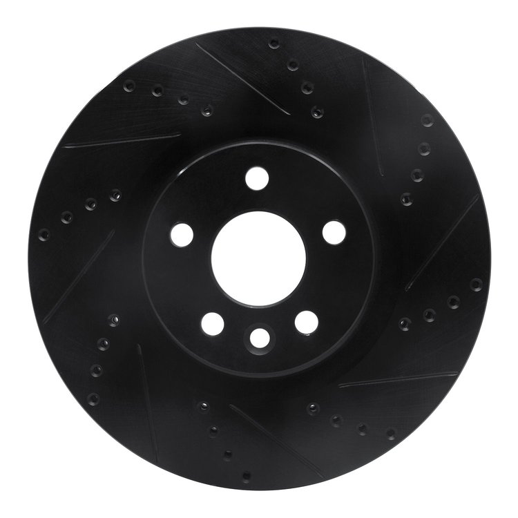 633-11025R Drilled/Slotted Brake Rotor [Black], 2015-2019 Multiple Makes/Models, Position: Front Right