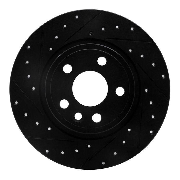 633-11027L Drilled/Slotted Brake Rotor [Black], 2015-2020 Multiple Makes/Models, Position: Rear Left