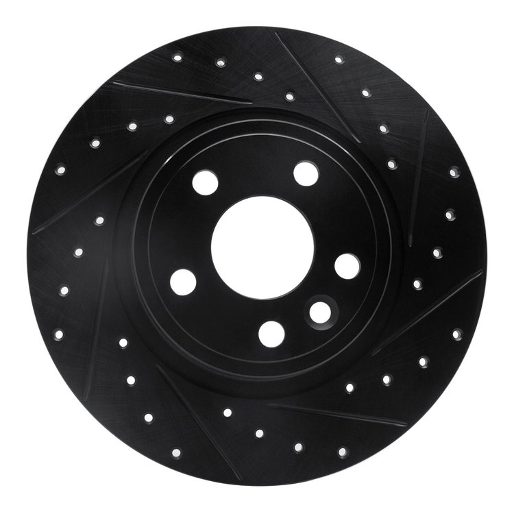 633-11027R Drilled/Slotted Brake Rotor [Black], 2015-2020 Multiple Makes/Models, Position: Rear Right