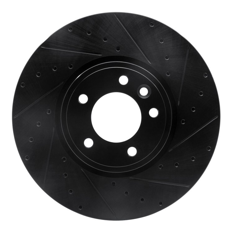 633-11030R Drilled/Slotted Brake Rotor [Black], 2018-2020 Land Rover, Position: Front Right