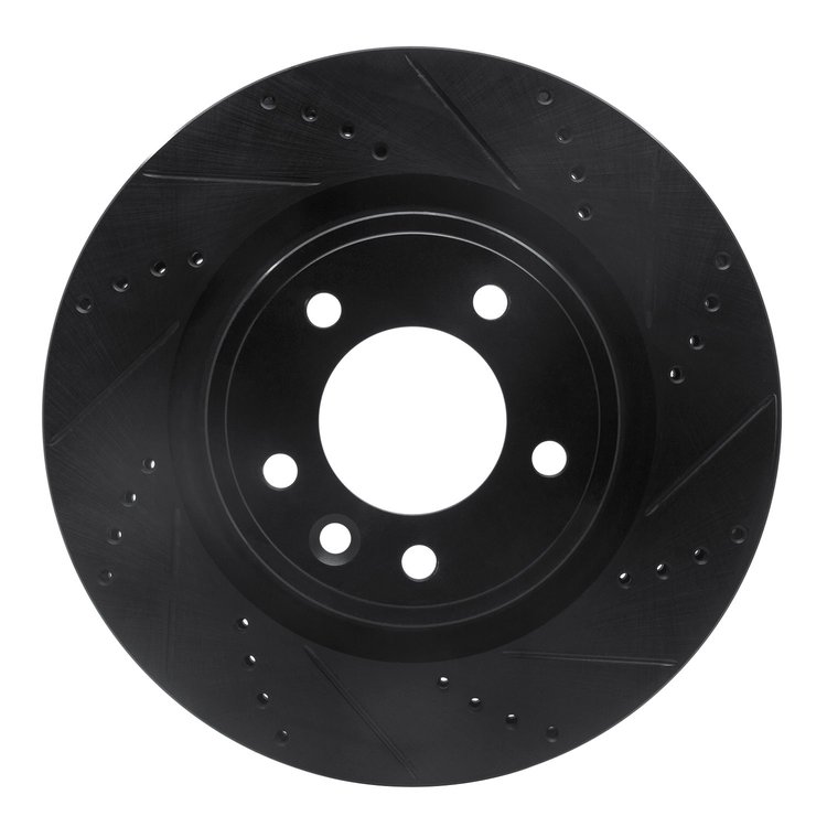 633-11031R Drilled/Slotted Brake Rotor [Black], 2018-2020 Land Rover, Position: Rear Right
