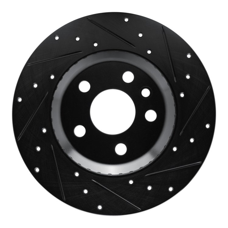 633-11034R Drilled/Slotted Brake Rotor [Black], 2020-2020 Land Rover, Position: Rear Right
