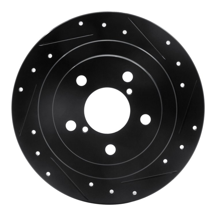 633-13008R Drilled/Slotted Brake Rotor [Black], 1990-2008 GM, Position: Rear Right