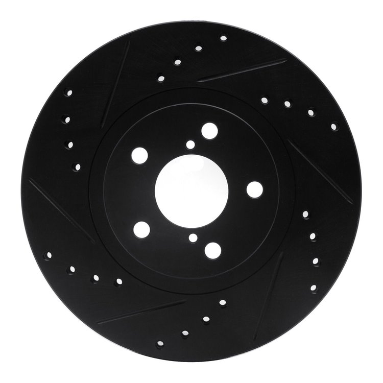 633-13009L Drilled/Slotted Brake Rotor [Black], 1990-2016 GM, Position: Front Left