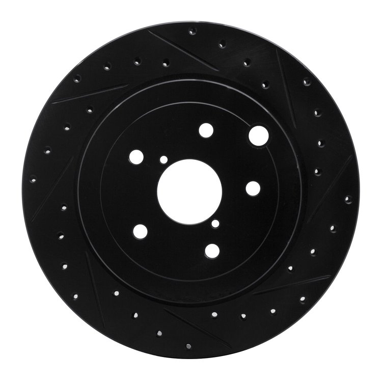 633-13022R Drilled/Slotted Brake Rotor [Black], 2008-2020 Subaru, Position: Rear Right