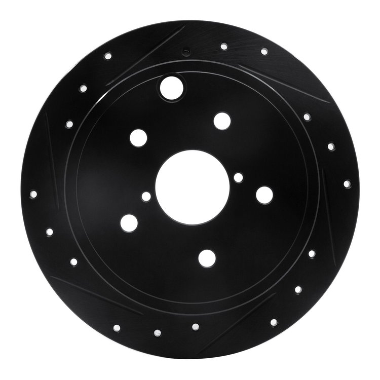 633-13024L Drilled/Slotted Brake Rotor [Black], 2015-2021 Subaru, Position: Rear Left