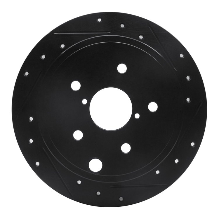 633-13024R Drilled/Slotted Brake Rotor [Black], 2015-2021 Subaru, Position: Rear Right