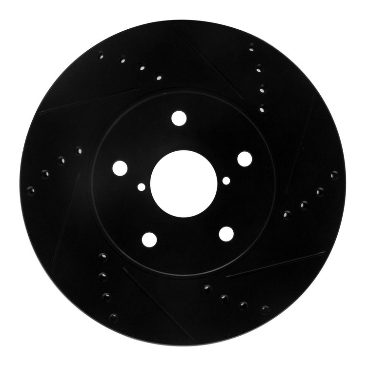 633-13026R Drilled/Slotted Brake Rotor [Black], 2015-2019 Subaru, Position: Front Right