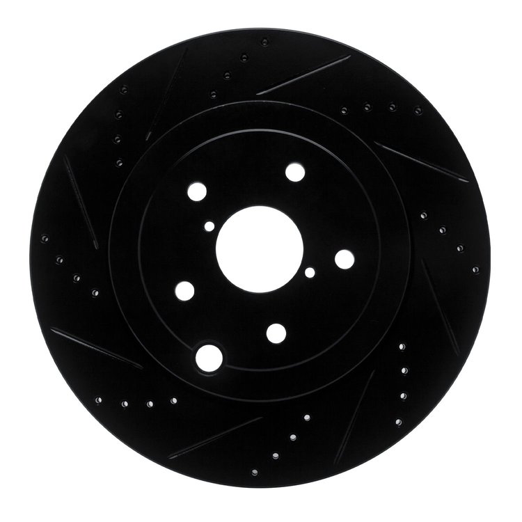 633-13042L Drilled/Slotted Brake Rotor [Black], 2018-2021 Subaru, Position: Rear Left