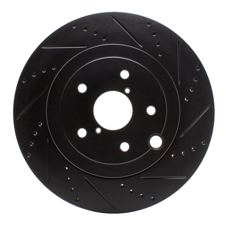633-13042R Drilled/Slotted Brake Rotor [Black], 2018-2021 Subaru, Position: Rear Right