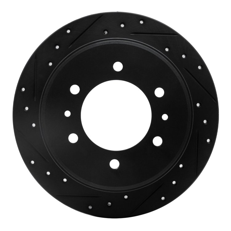 633-16001L Drilled/Slotted Brake Rotor [Black], 1975-1979 Alfa Romeo, Position: Rear Left