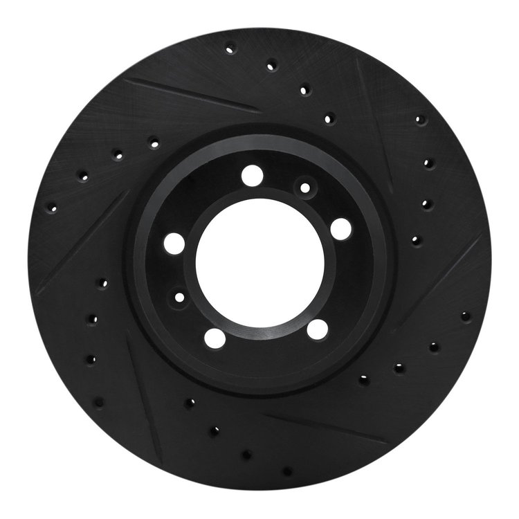 633-16002R Drilled/Slotted Brake Rotor [Black], 1981-1989 Alfa Romeo, Position: Front Right