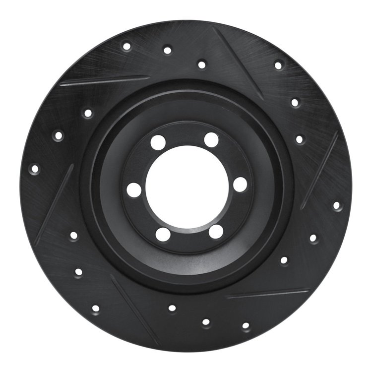 633-16003R Drilled/Slotted Brake Rotor [Black], 1981-1989 Alfa Romeo, Position: Rear Right