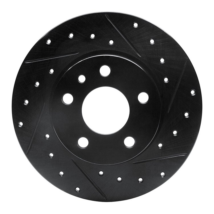 633-16007R Drilled/Slotted Brake Rotor [Black], 1991-1995 Alfa Romeo, Position: Rear Right