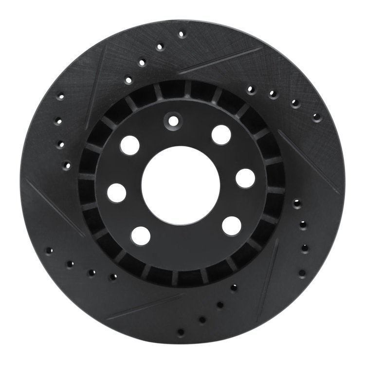 633-18000L Drilled/Slotted Brake Rotor [Black], 1988-2002 GM, Position: Front Left