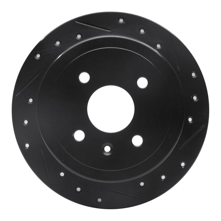 633-18003R Drilled/Slotted Brake Rotor [Black], 1999-2002 GM, Position: Rear Right