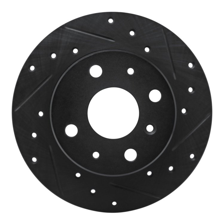 633-19000R Drilled/Slotted Brake Rotor [Black], 1988-1992 Daihatsu, Position: Front Right