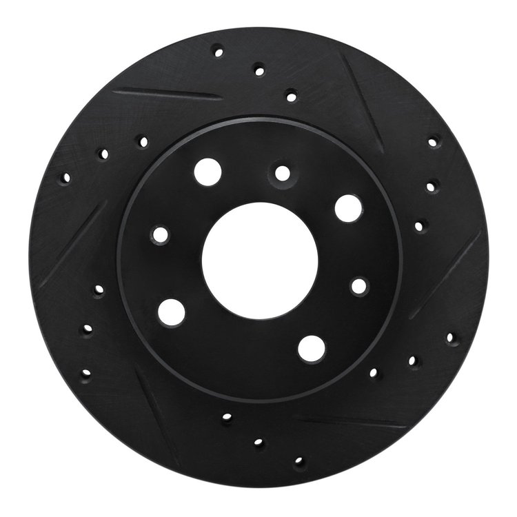 633-19001R Drilled/Slotted Brake Rotor [Black], 1988-1992 Daihatsu, Position: Front Right