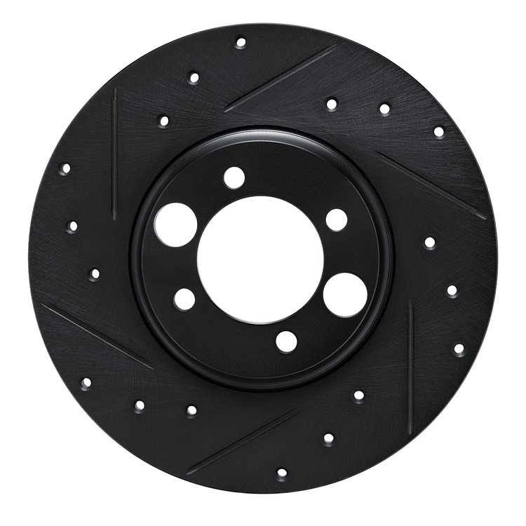 633-20000L Drilled/Slotted Brake Rotor [Black], 1962-1987 Jaguar, Position: Rear Left