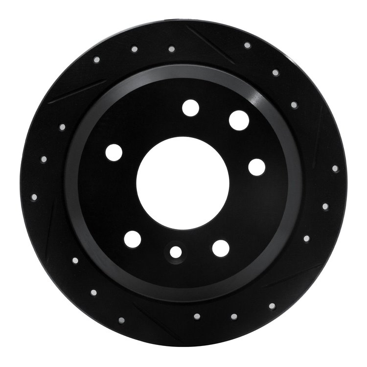 633-20004R Drilled/Slotted Brake Rotor [Black], 1986-1989 Jaguar, Position: Rear Right