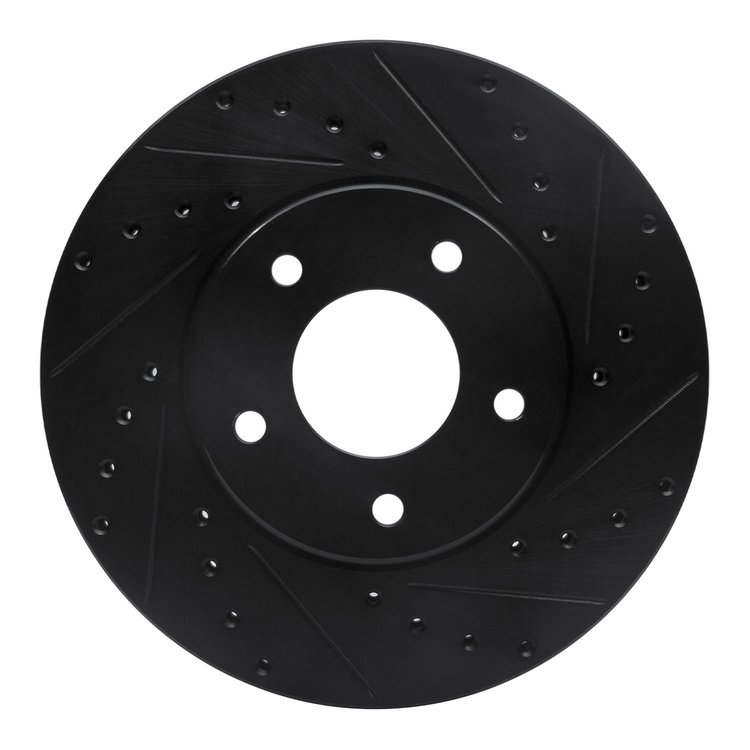 633-20010R Drilled/Slotted Brake Rotor [Black], 1997-2003 Jaguar, Position: Front Right