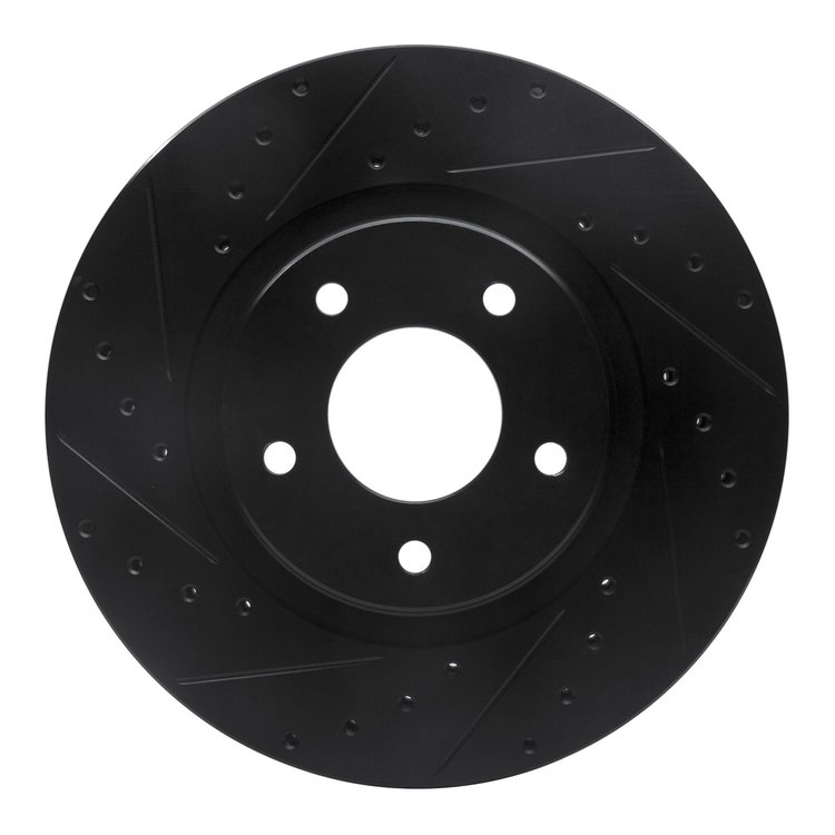 633-20011L Drilled/Slotted Brake Rotor [Black], 1998-2006 Jaguar, Position: Front Left