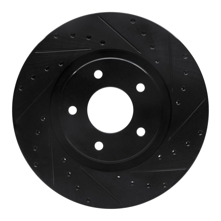 633-20011R Drilled/Slotted Brake Rotor [Black], 1998-2006 Jaguar, Position: Front Right