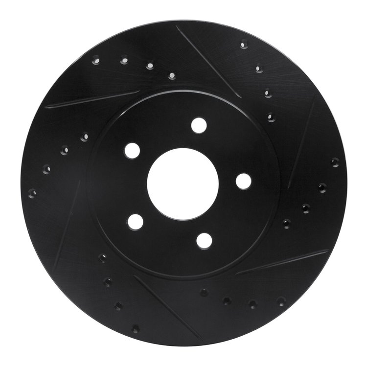 633-20012R Drilled/Slotted Brake Rotor [Black], 2001-2008 Multiple Makes/Models, Position: Front Right