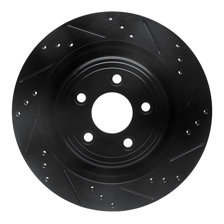 633-20018R Drilled/Slotted Brake Rotor [Black], 2006-2015 Jaguar, Position: Rear Right