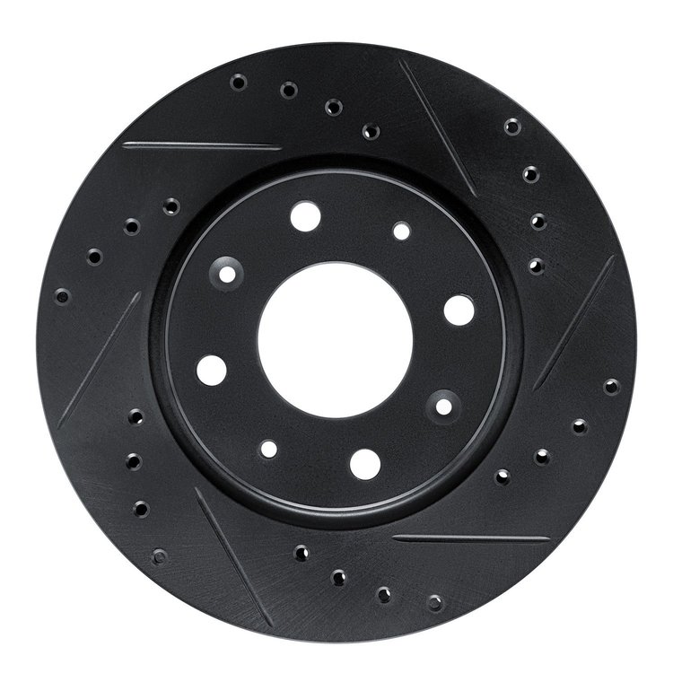 633-21007R Drilled/Slotted Brake Rotor [Black], 2004-2009 Kia/Hyundai/Genesis, Position: Front Right
