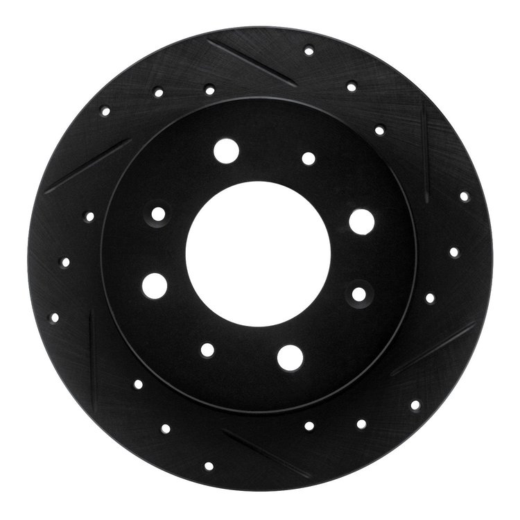 633-21008R Drilled/Slotted Brake Rotor [Black], 2004-2009 Kia/Hyundai/Genesis, Position: Rear Right