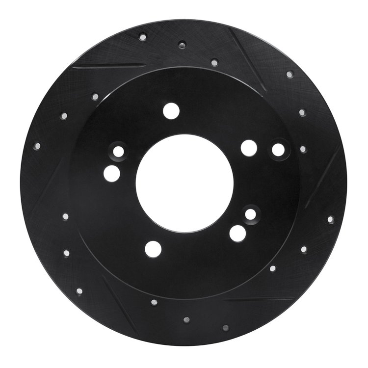 633-21010R Drilled/Slotted Brake Rotor [Black], 2007-2012 Kia/Hyundai/Genesis, Position: Rear Right