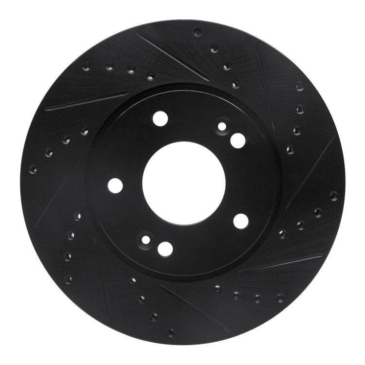 633-21011R Drilled/Slotted Brake Rotor [Black], 2010-2013 Kia/Hyundai/Genesis, Position: Front Right