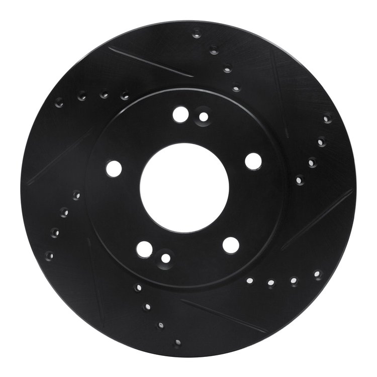 633-21012R Drilled/Slotted Brake Rotor [Black], 2010-2011 Kia/Hyundai/Genesis, Position: Front Right