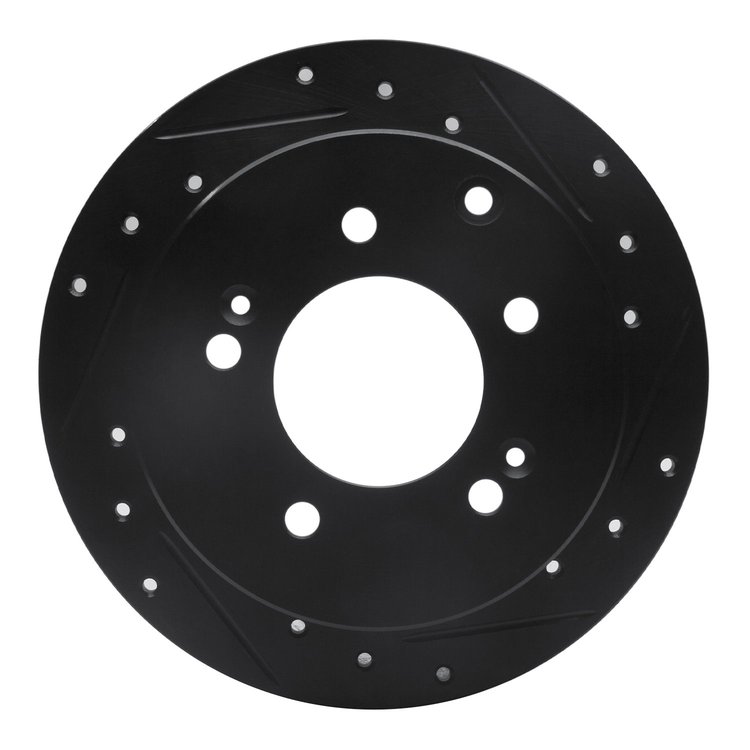 633-21013R Drilled/Slotted Brake Rotor [Black], 2010-2013 Kia/Hyundai/Genesis, Position: Rear Right